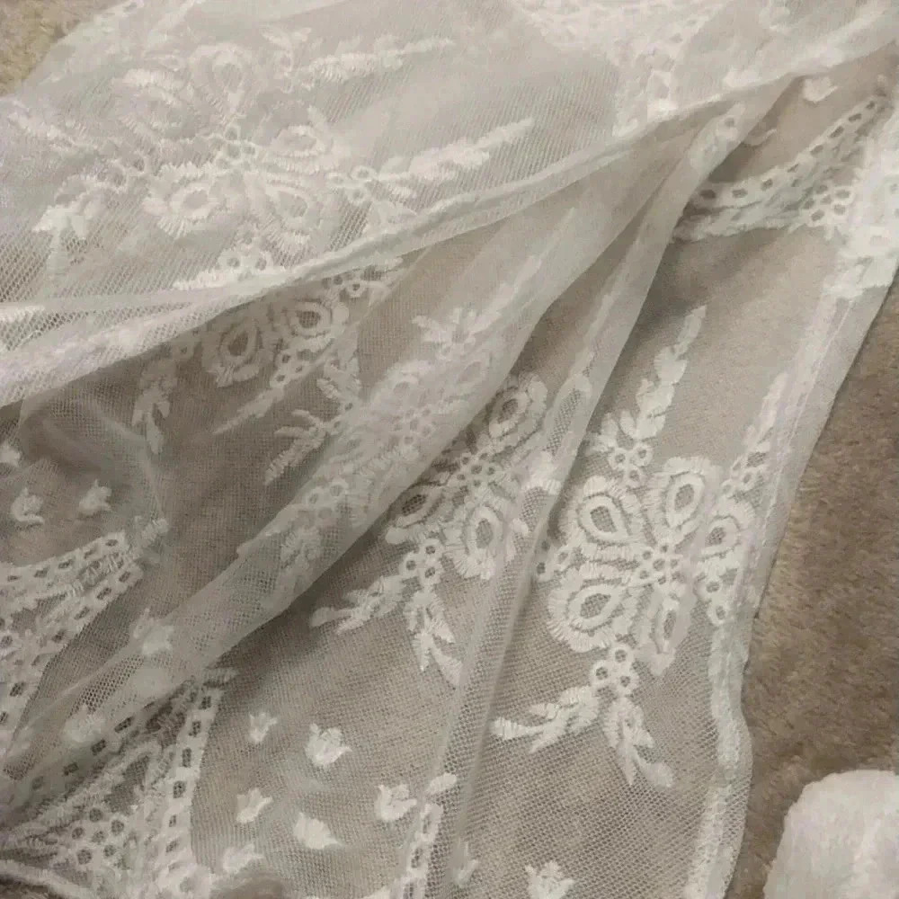 White Lace Kimono Boho Festival Cover Up Feminine Festival Swim Beach Poolside - Picture 7 of 7